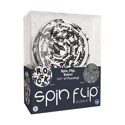 TCG Toys Spin Flip Puzzle hypnotic side view showing dual imagery for extended engagement