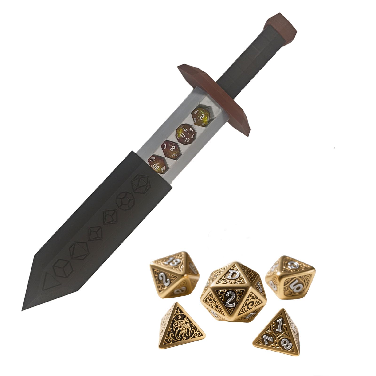 TCGADVN DND dice box sword-dagger-holder offers secure, accessible dice storage.