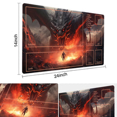 TCGMAT MTG Playmat laid out on a table showing ample 24x14 inch surface.