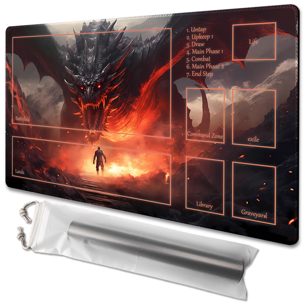 TCGMAT MTG Playmat with non-slip backing keeping cards stable during play.