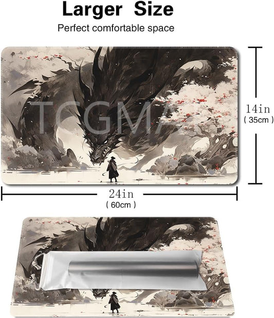 TCGMAT Shadow Dragon Playmat back with non-slip surface keeps cards steady