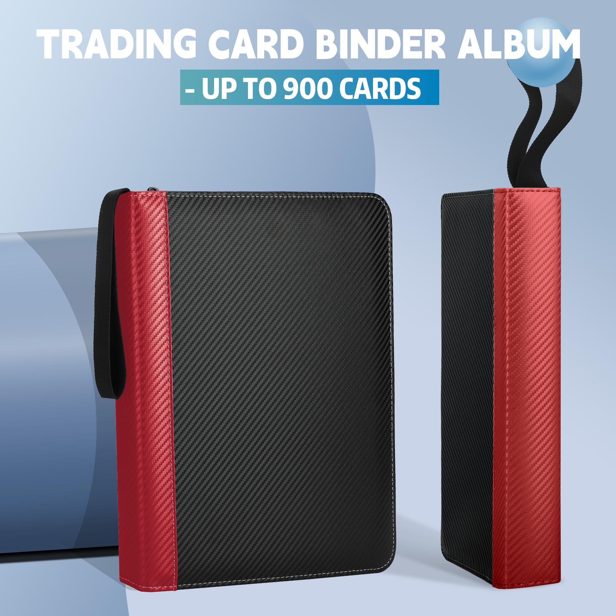 TCGUARD binder showcasing 50 pages holding up to 900 cards.