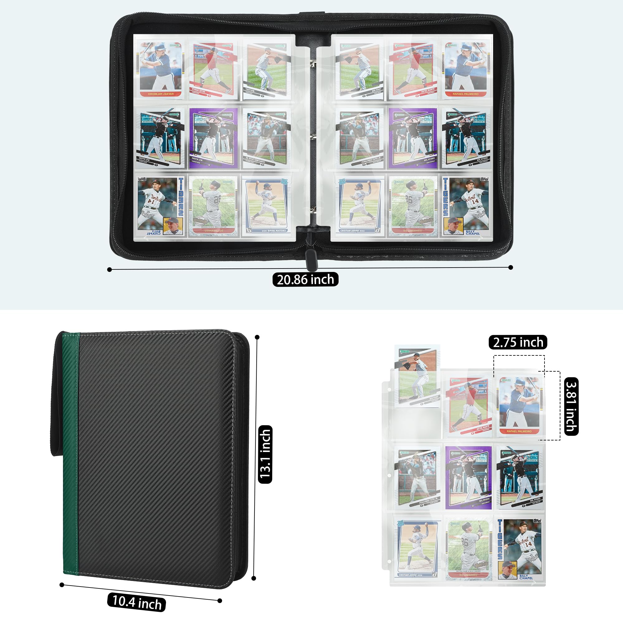 TCGUARD interior velvet lining protects cards from scratches and dust.