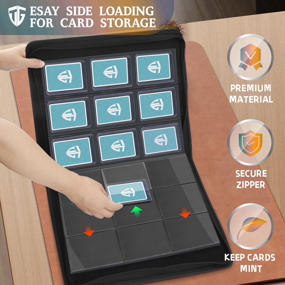 TCGUARD nine-pocket pages organize cards for easy browsing.