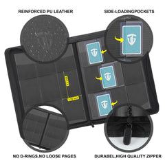 TCGUARD nine-pocket pages hold sleeved cards securely.