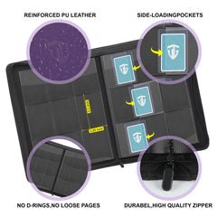 TCGUARD Toploader Binder designed for 3x4 toploaders ensures snug sleeve fit