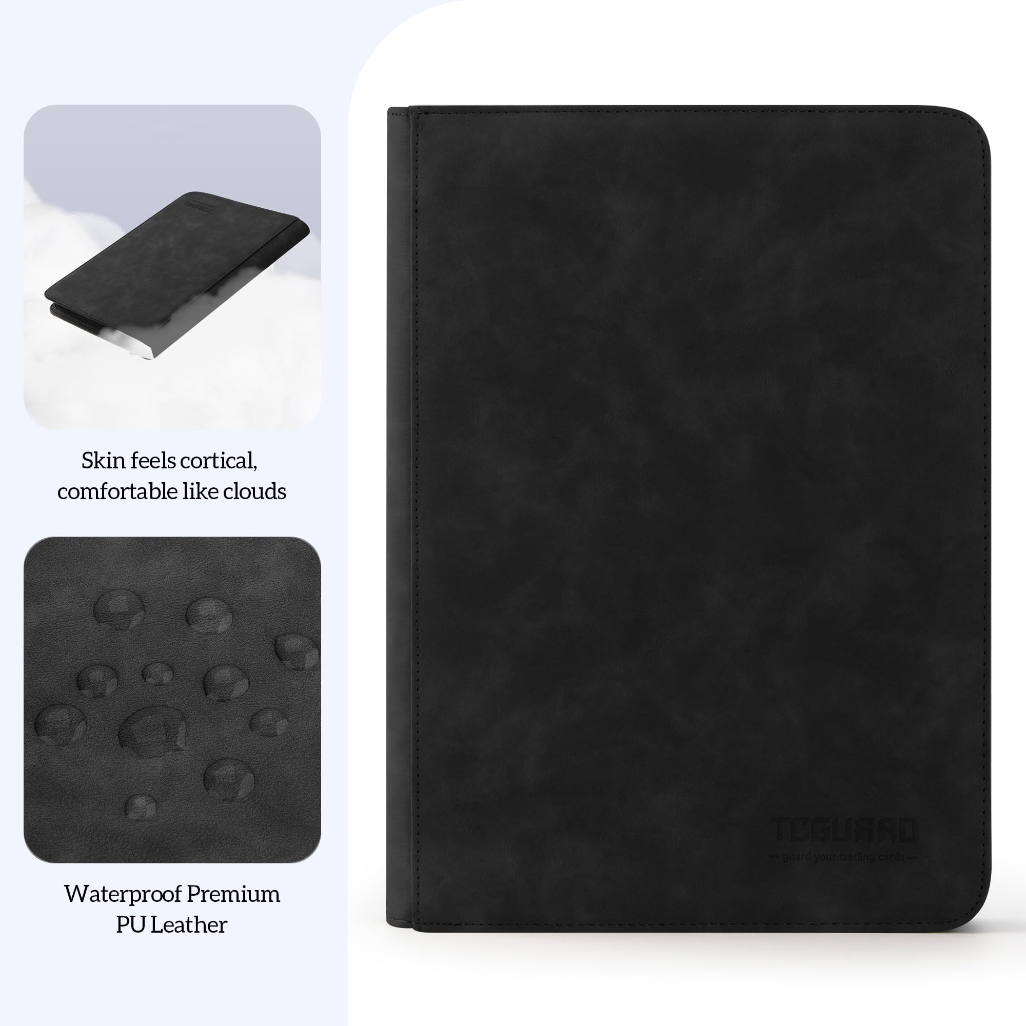 TCGUARD binder pocket display with visible cards for easy organization