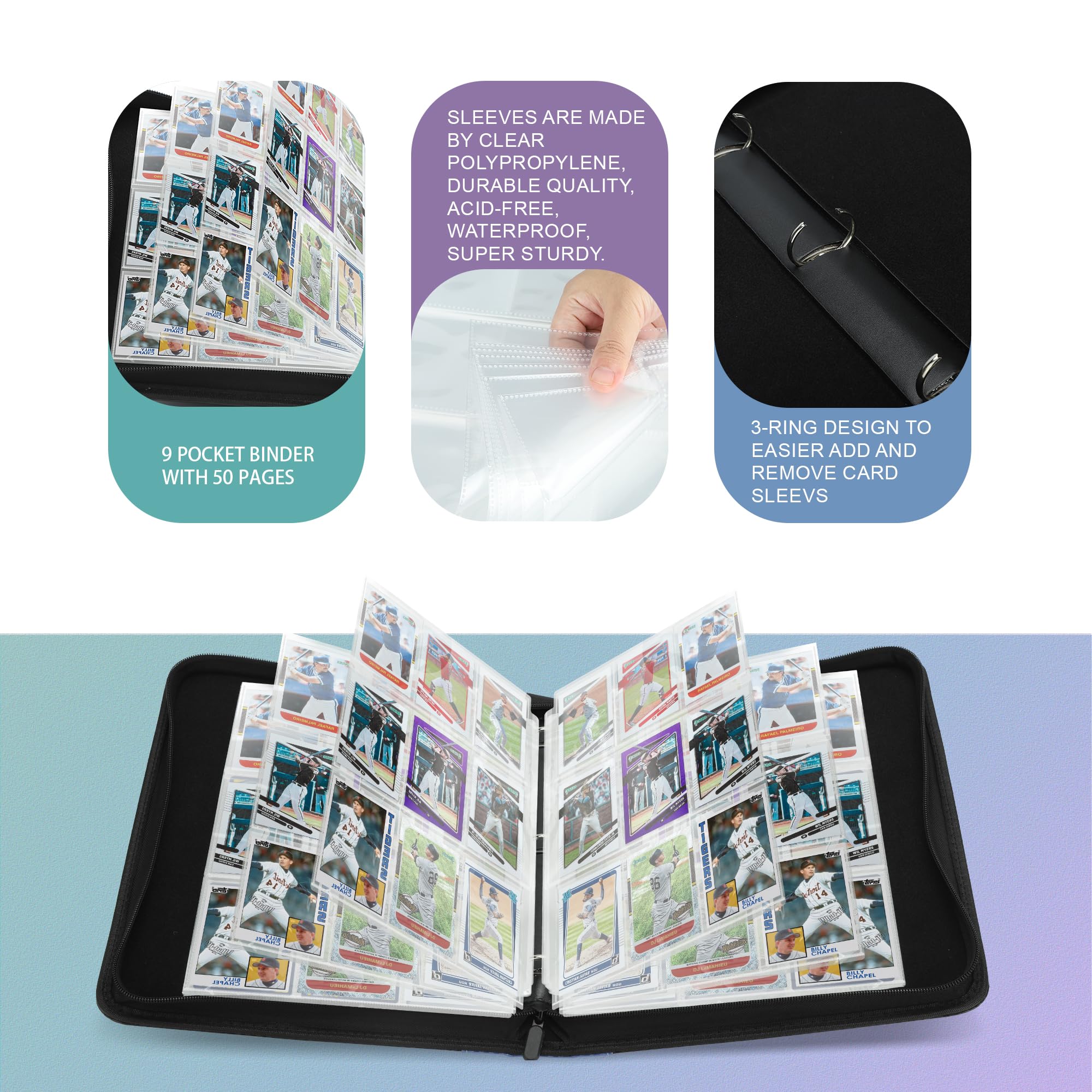 TCGUARD waterproof PU material protects cards from spills and moisture.