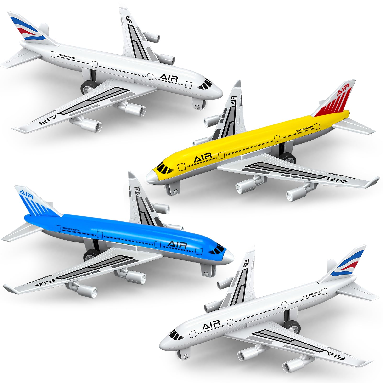 Tcvents diecast airplane 4-pack for durable, engaging playtime.