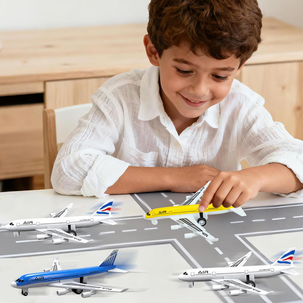 Tcvents durable plastic and alloy airplane built for rough kid play.