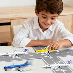 Tcvents durable plastic and alloy airplane built for rough kid play.