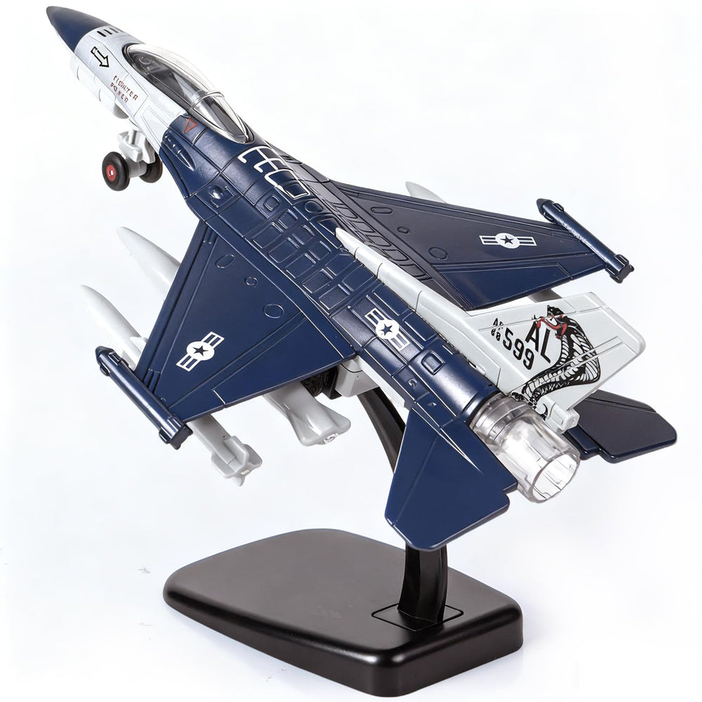 Tcvents fighter jet diecast metal with holder for durable display and kid-friendly play
