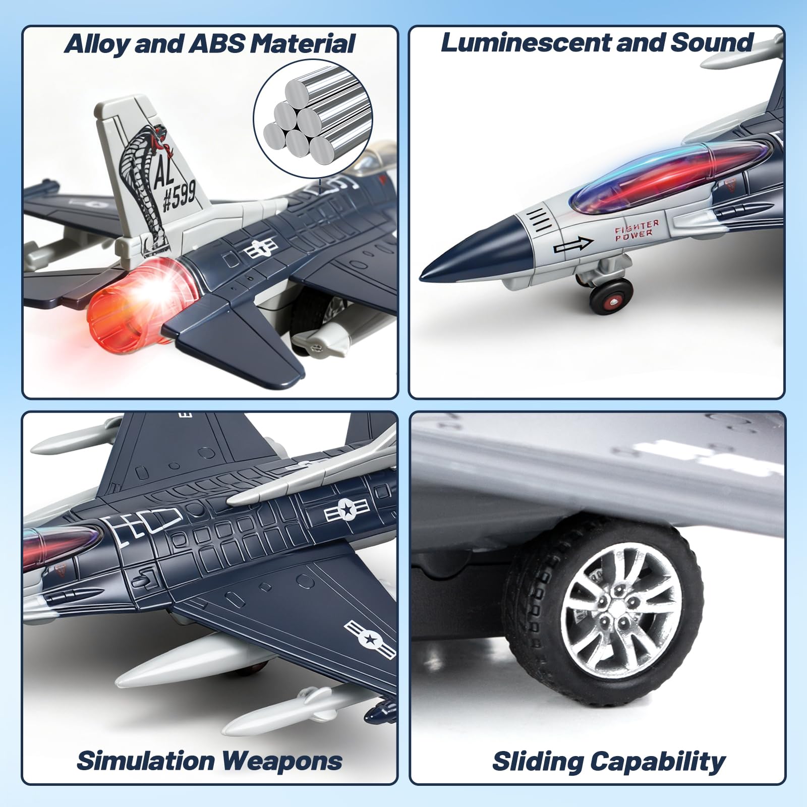 Tcvents flashing lights-sounds jet toy enhances pretend play