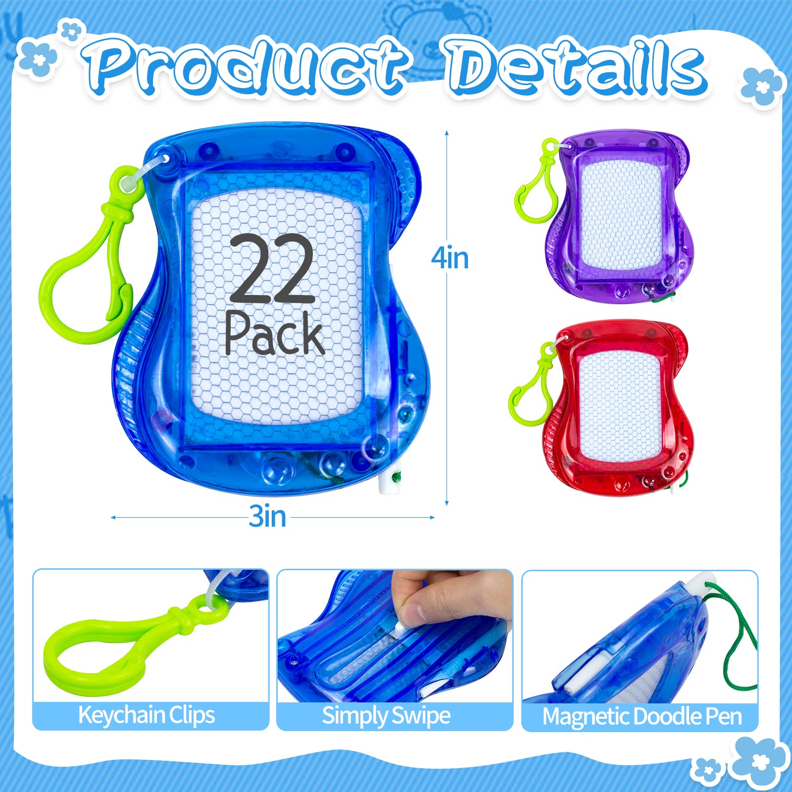 Tcvents mini magnetic drawing board with stylus rope promotes mess-free doodling.