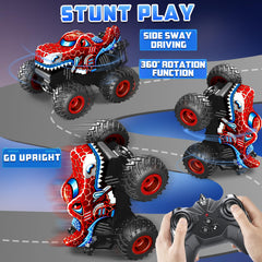 Tcvents remote-control spider truck with lights and music in action.