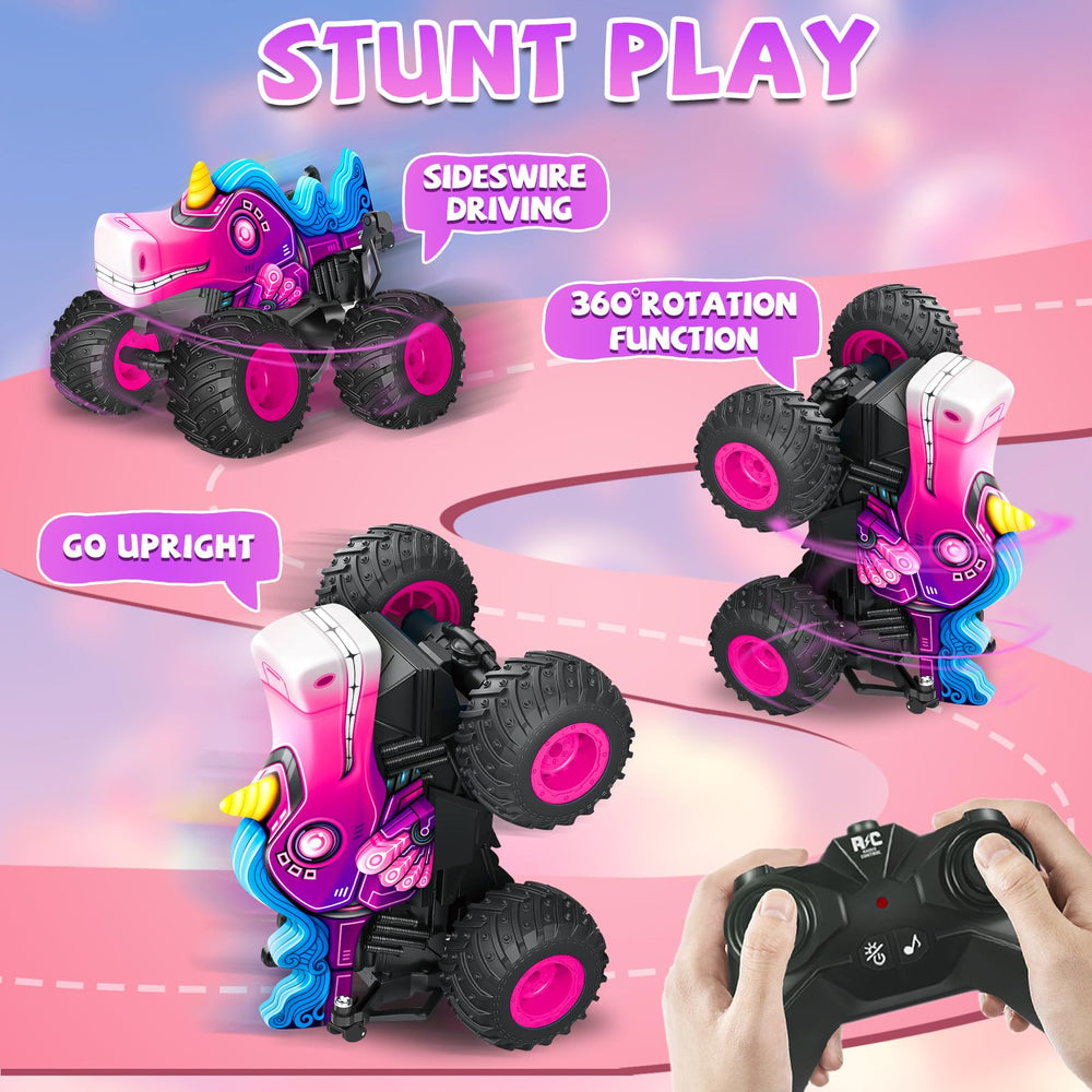 Tcvents unicorn RC truck lights and music enhance nighttime play