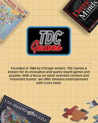 TDC Games since 1984 branding, trusted for clever puzzles and playful entertainment.