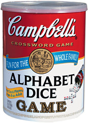 TDC Games Campbell's Alphabet Dice Game authentic can detail evokes nostalgic vibe