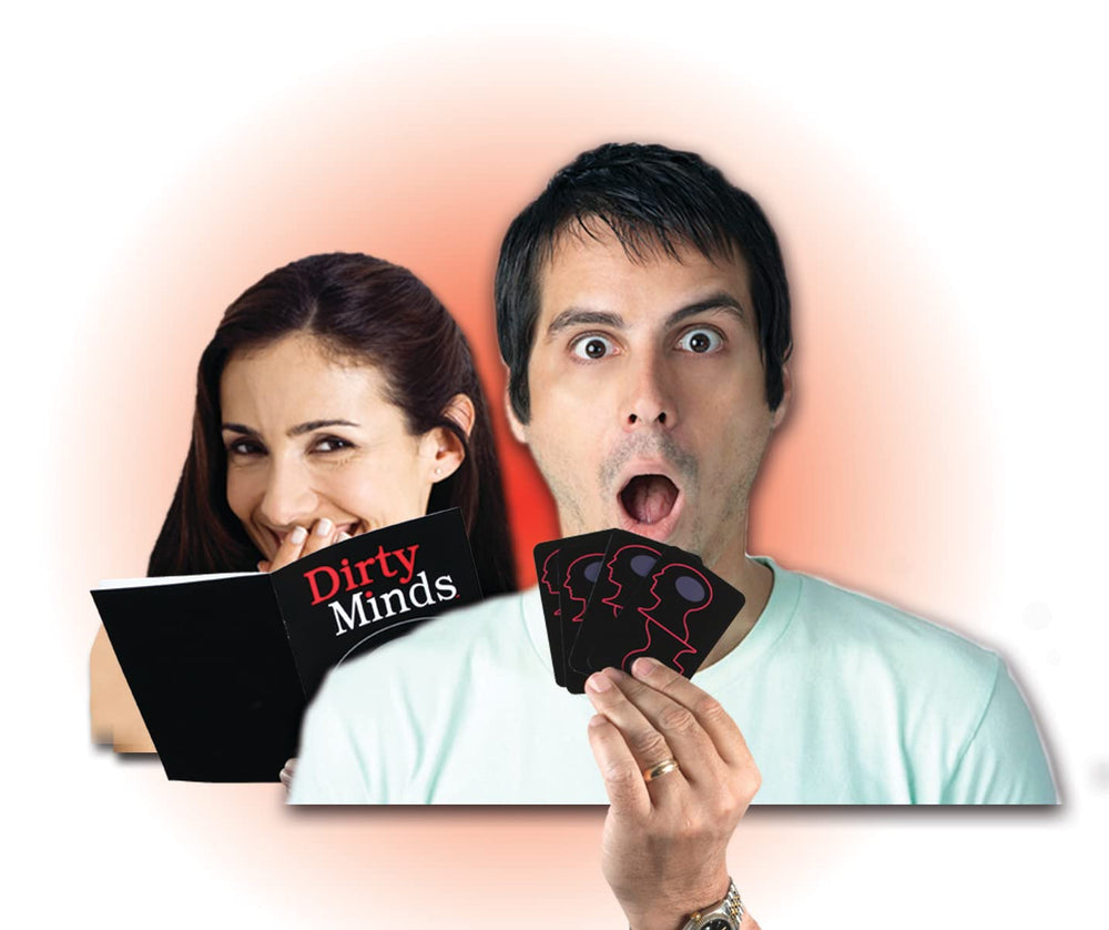 Dirty Minds clue cards stacked for witty discussions.