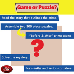 TDC Games murder mystery story panel invites players to connect clues together.