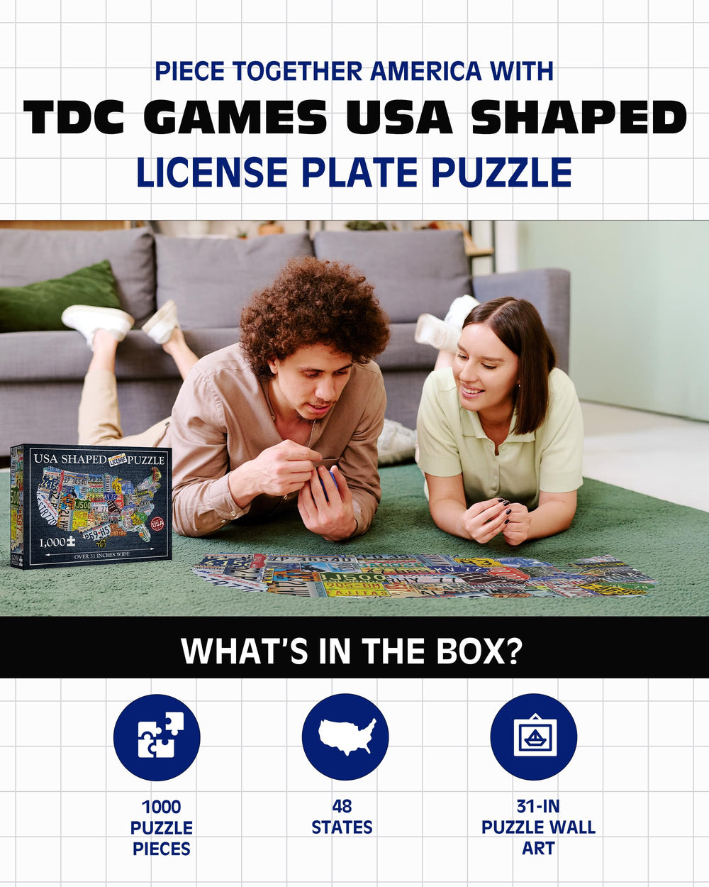 TDC Games license plates color the board, boosting visual engagement.