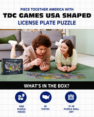 TDC Games license plates color the board, boosting visual engagement.