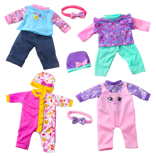 TDDS9 baby doll outfits set for 14-18 inch dolls, versatile playwear