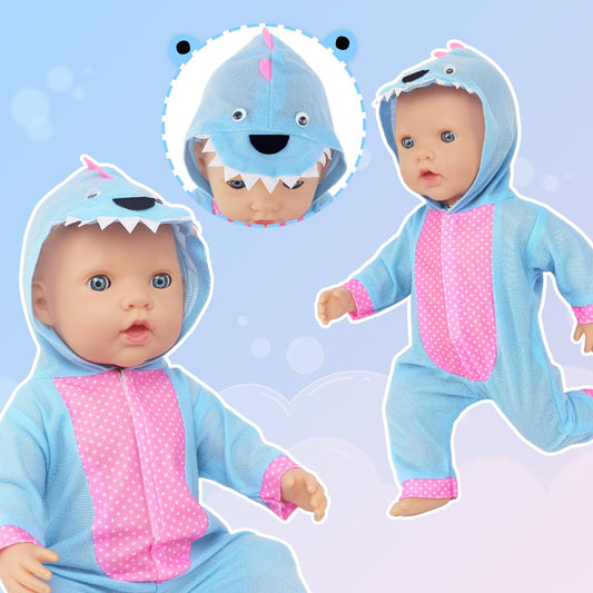 TDDS9 colourful unicorn jumpsuit for 14-18 inch dolls, vibrant design sparks imaginative play
