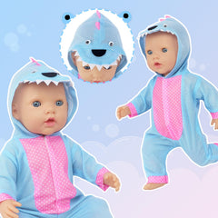 TDDS9 colourful unicorn jumpsuit for 14-18 inch dolls, vibrant design sparks imaginative play