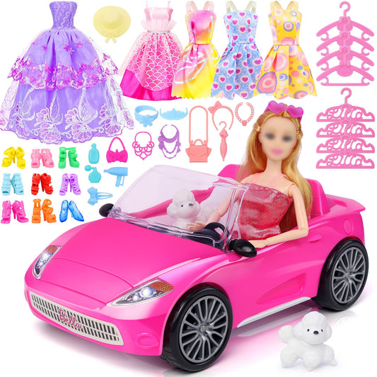 TDDS9 rose convertible car front view, stylish and ready for imaginative trips