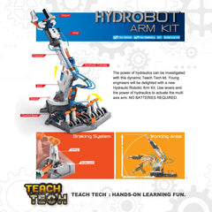 TEACH TECH HydroBot Arm Kit gripper action with 47 mm opening for objects.
