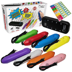 Teacher's Choice handheld game system front view with vibrant color buttons for classroom buzz-in games