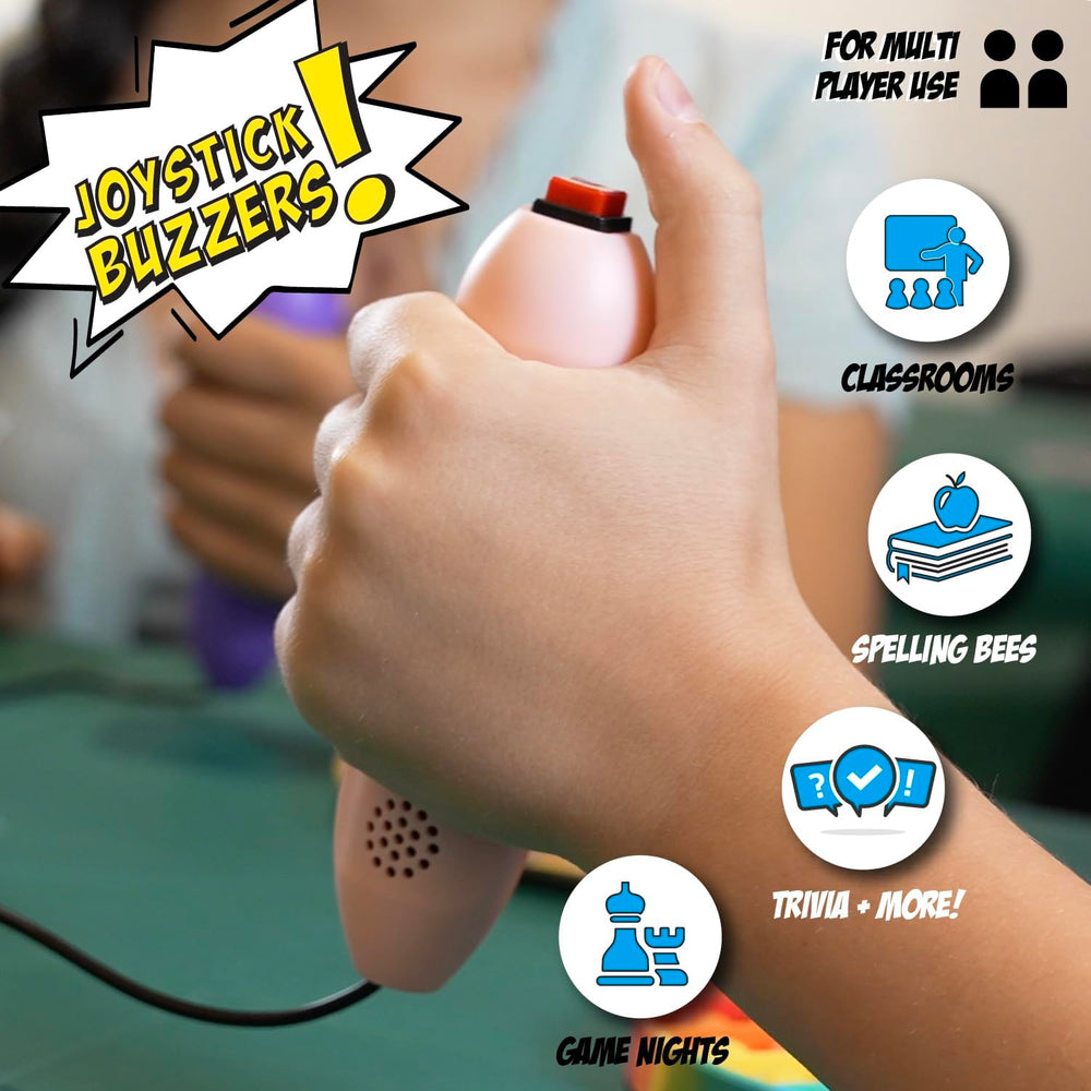 Teacher's Choice stickers included to label buzzers for quick team recognition