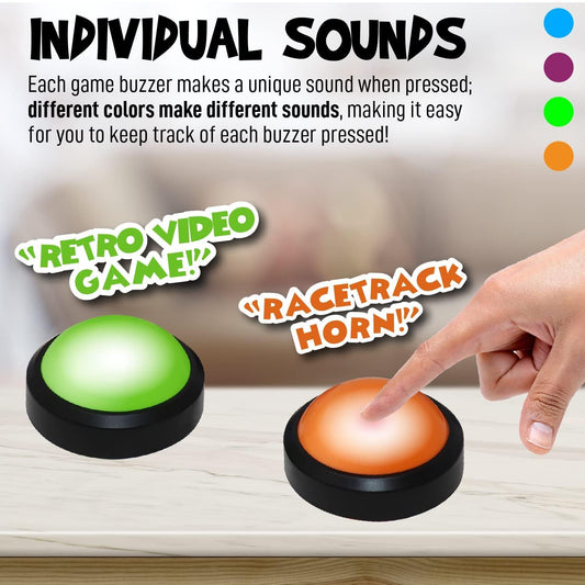 Teacher's Choice buzzer sound differences demo highlighting unique cues per player.