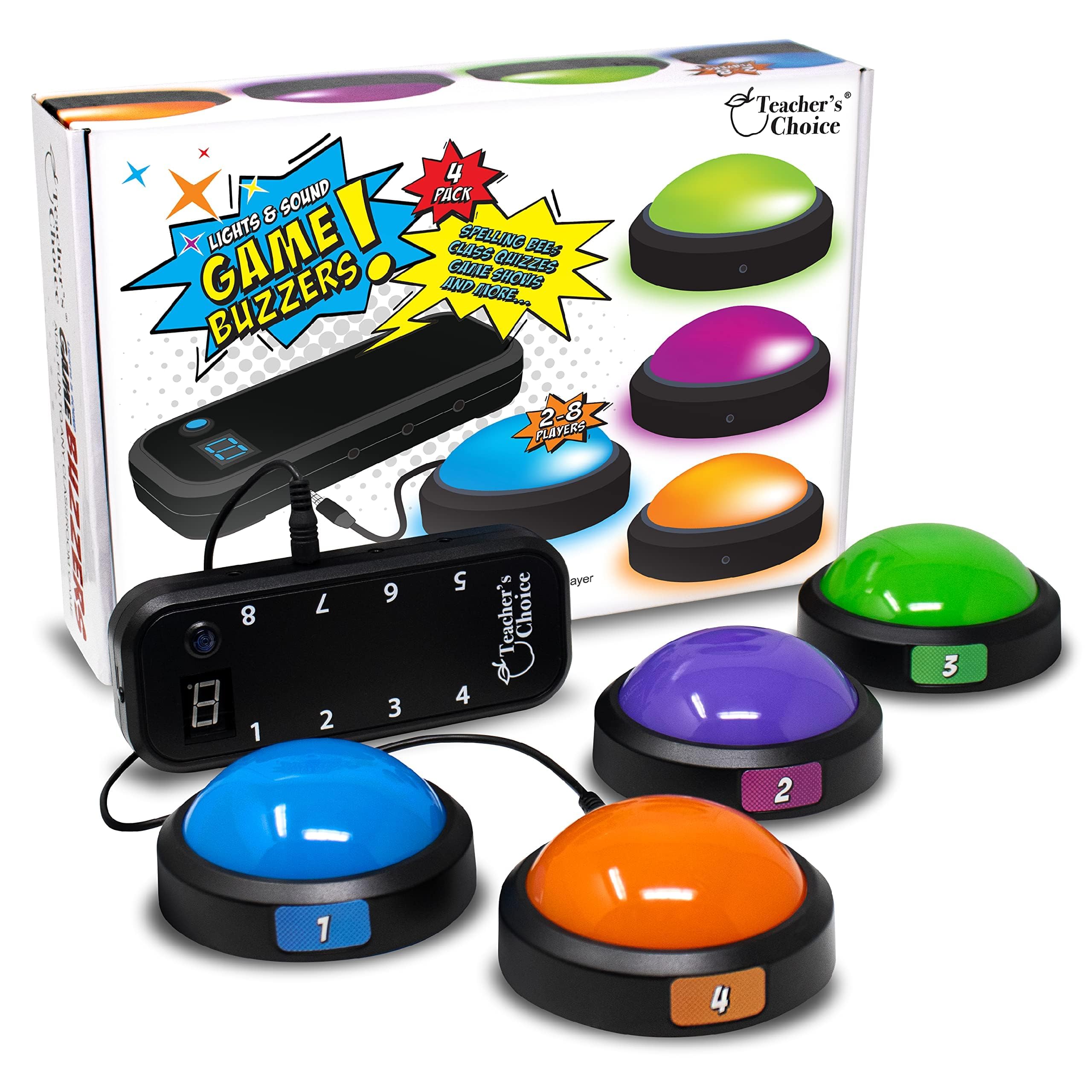 Teacher's Choice light-up buzzer system front view with bright indicators for quick buzz-in.