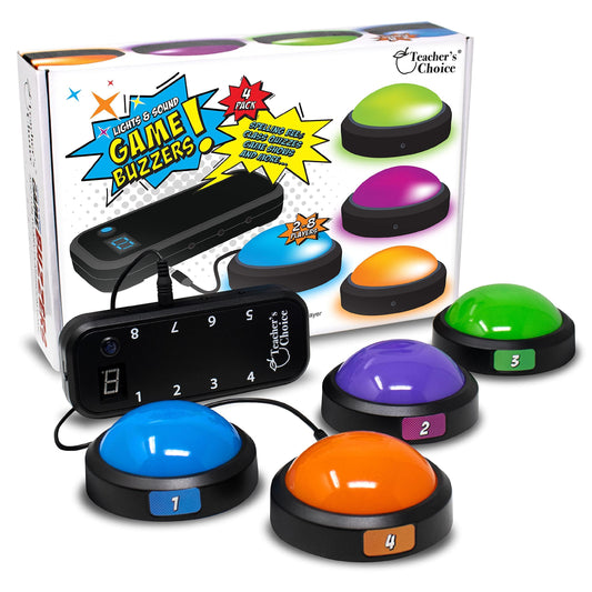 Teacher's Choice light-up buzzer system front view with bright indicators for quick buzz-in.