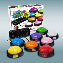 Teachers Choice Light Up Game Buzzer System 8-pack packaging to equip large groups