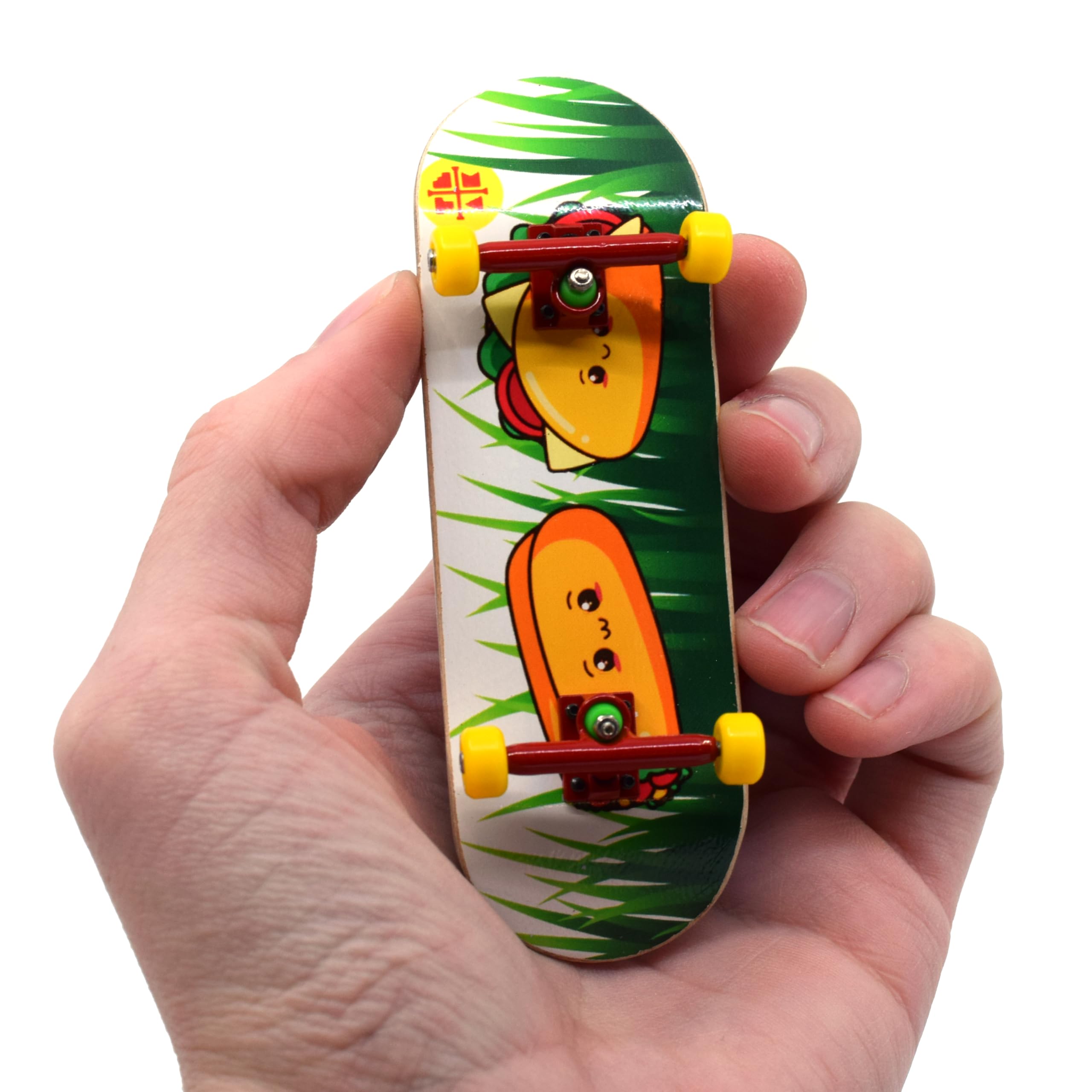 Teak Tuning Happy Tacos graphic deck with vibrant, durable artwork for daily sessions.