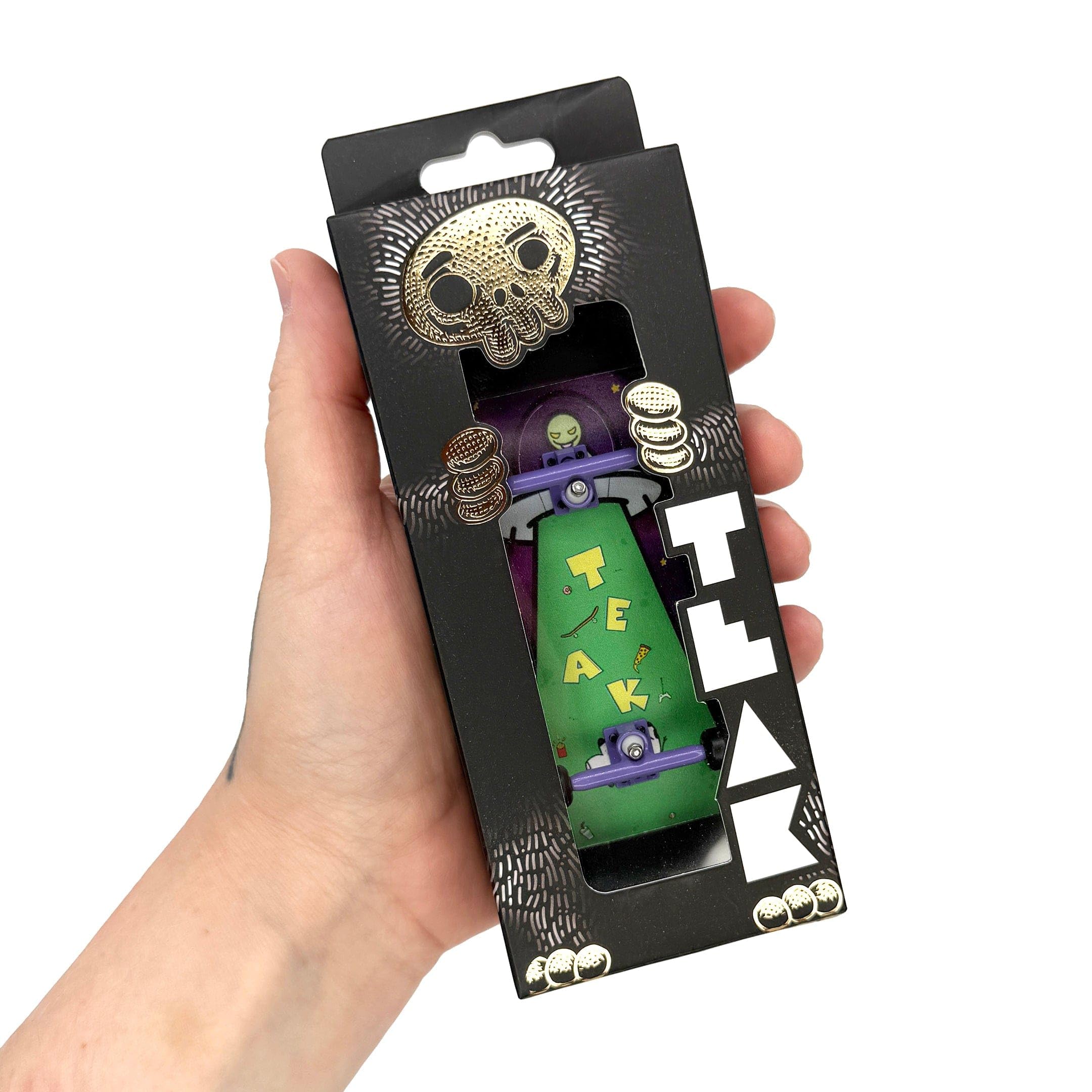 Teak Tuning black polyurethane wheels provide smooth roll and solid grip