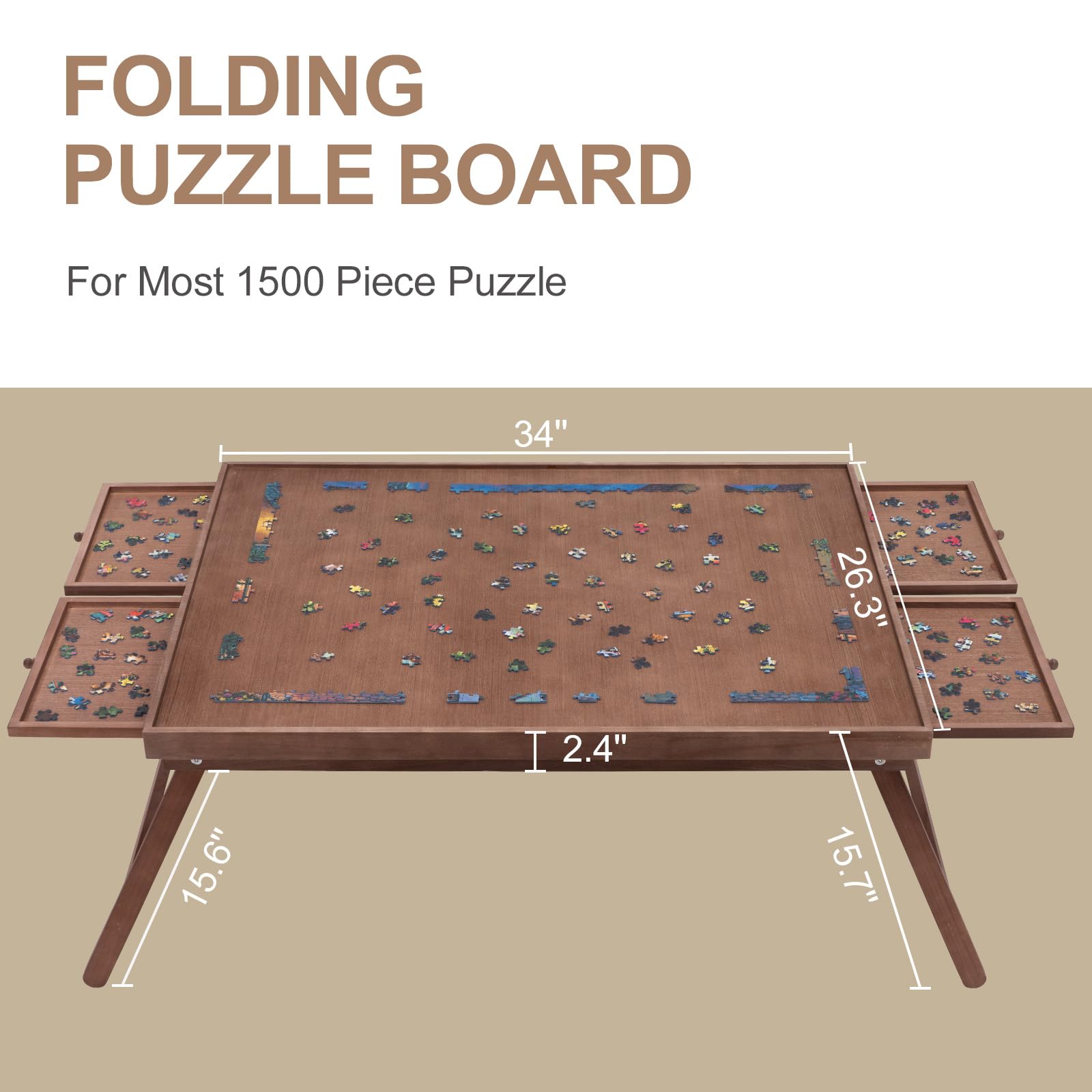 TEAKMAMA puzzle board solid wood construction for durable use.