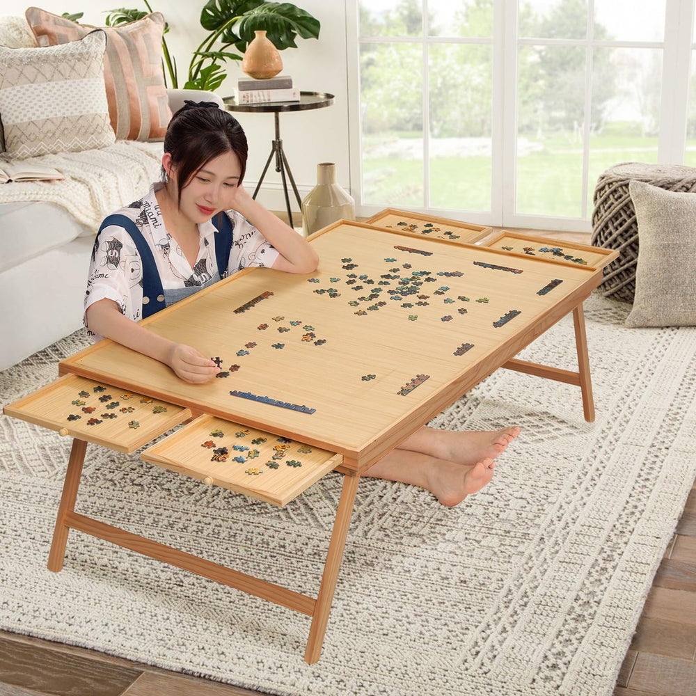 TEAKMAMA puzzle piece organizer drawers help sort pieces efficiently