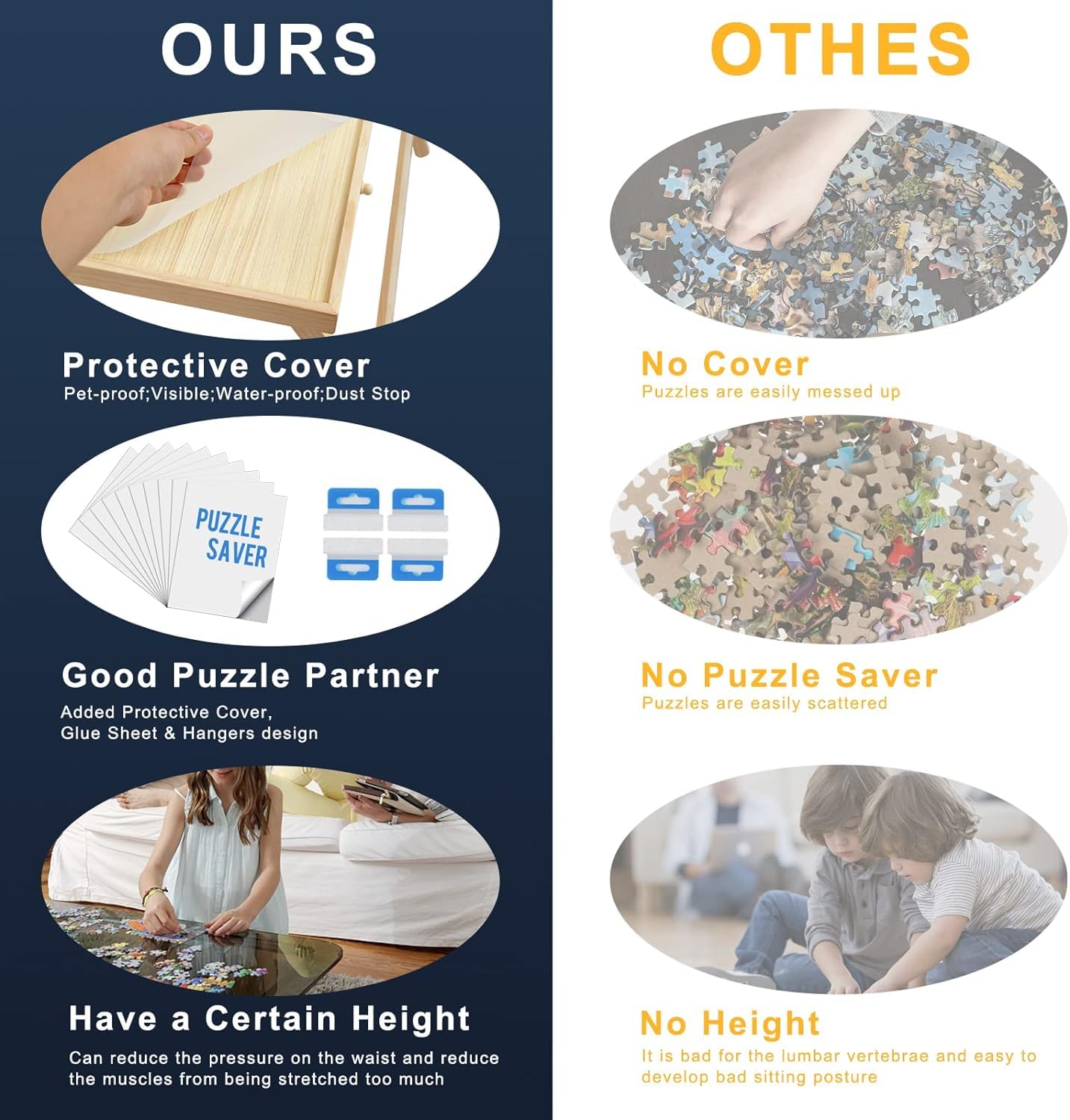 TEAKMAMA puzzle piece protective cover keeps pieces secure between sessions.