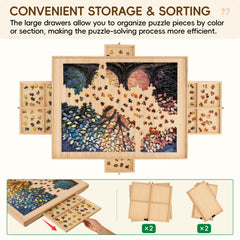 TEAKMAMA puzzle table seed guard drawers keep pieces secure during transport