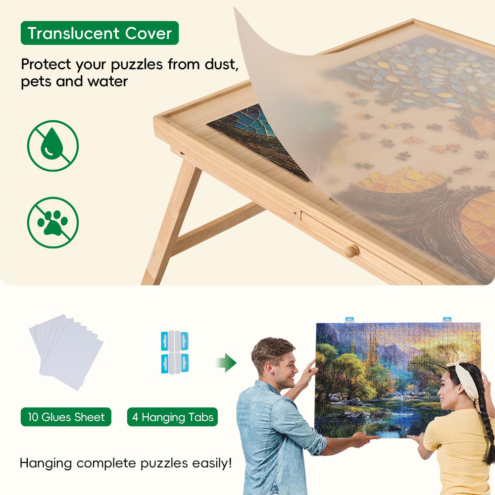 TEAKMAMA puzzle table thick plywood construction for sturdy, wobble-free use