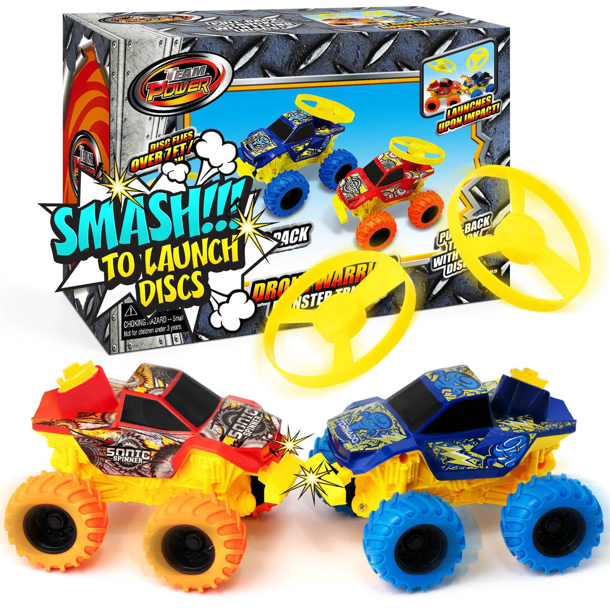 Team Power Monster Truck toy front view for energetic racing play indoors or outdoors.