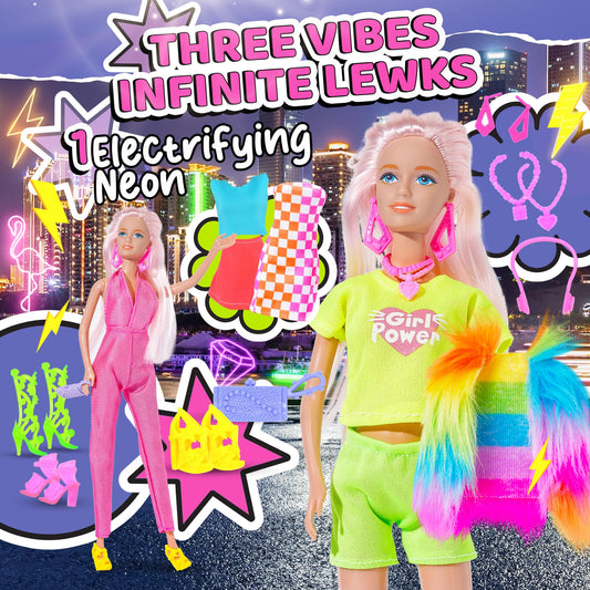 Team Power trendy doll clothes set for mix-and-match fashion play.