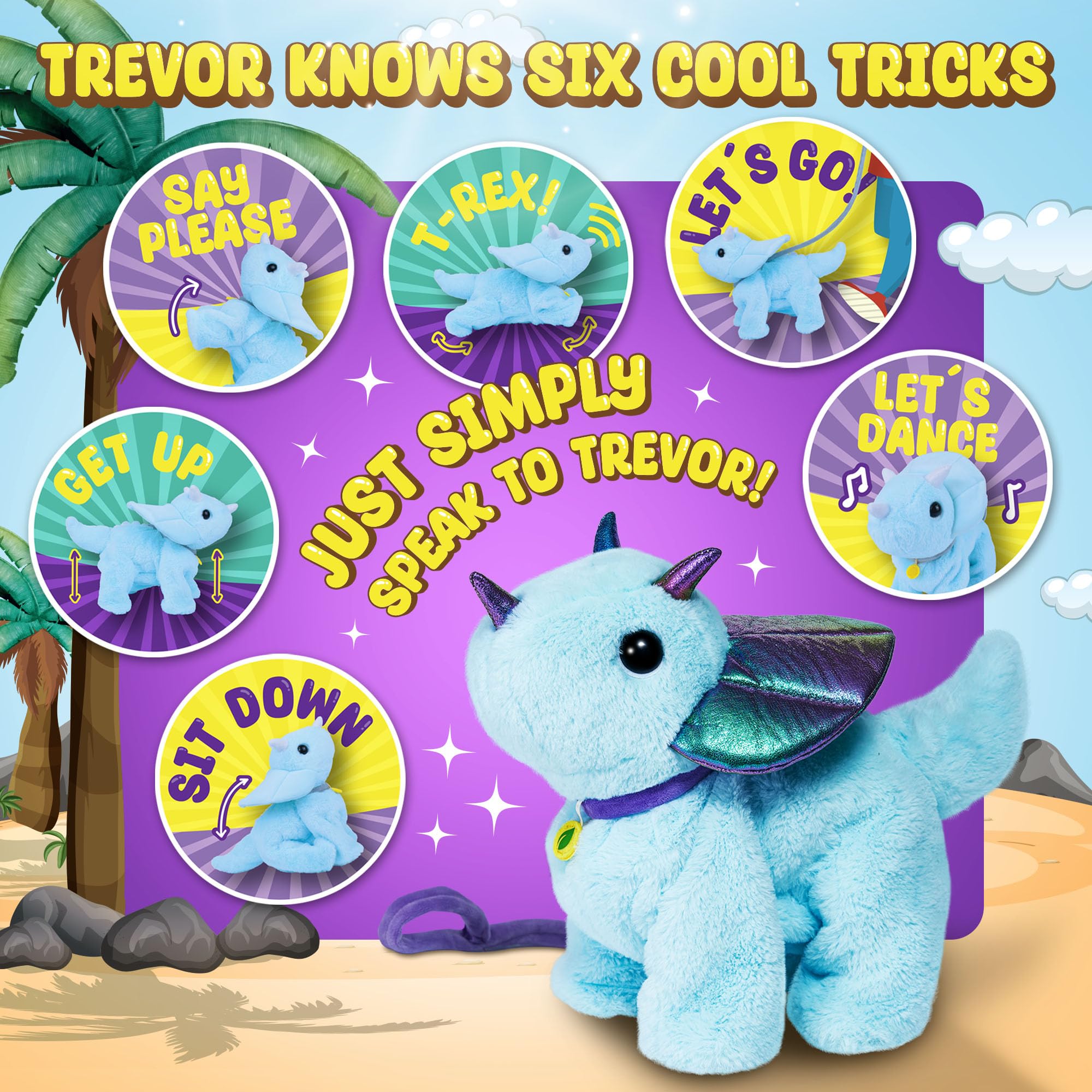 Team Power Trevor responds to voice commands for interactive storytelling and fun.