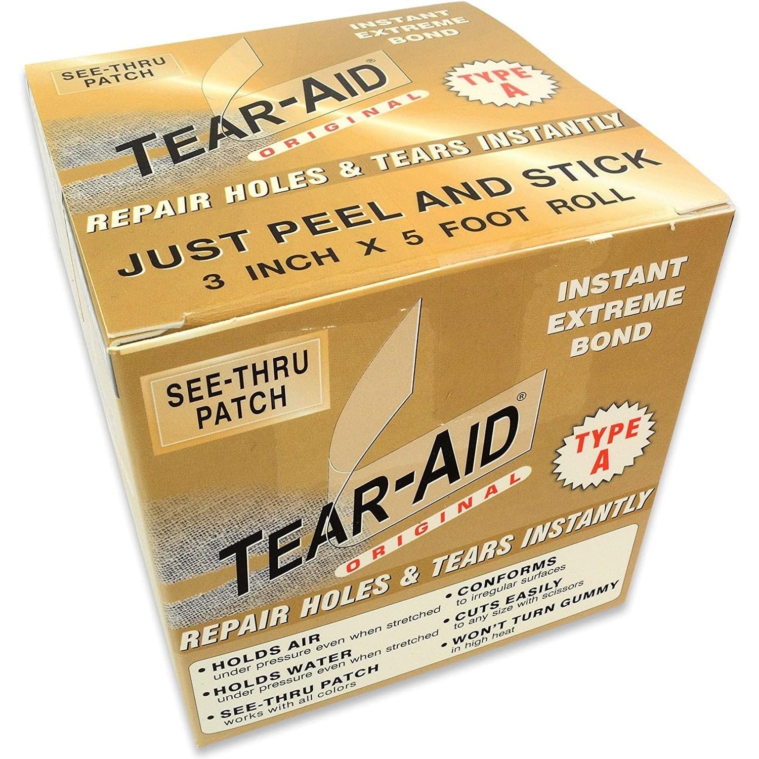 TEAR-AID patch stays flexible and conforms to irregular surfaces.