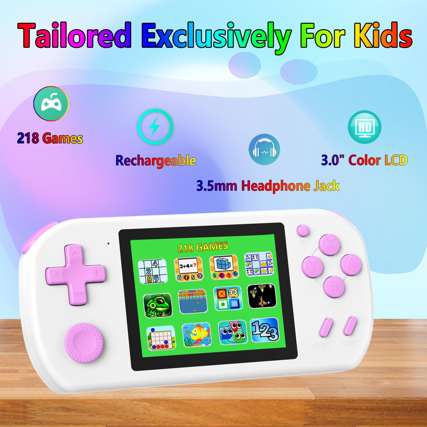 TEBIYOU handheld console with arcade style joystick for intuitive play and responsive controls