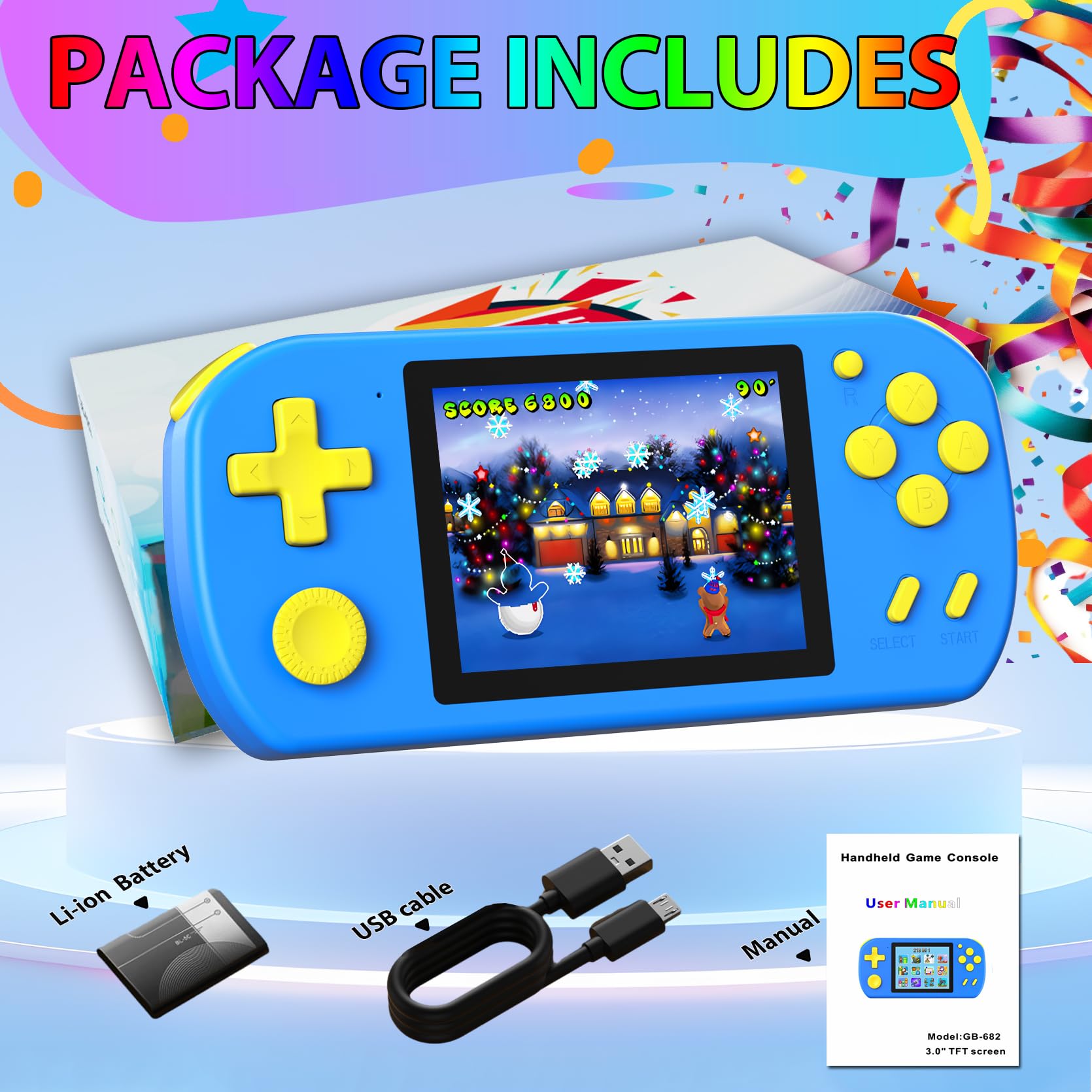 TEBIYOU blue handheld game makes a great birthday gift.